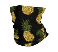 Summer Gold Pineapples Drawing Fashion Black Antivento Cerchietto per Capelli Protezione UV Headwrap Protezione del Viso per Outdoor Bambini Escursionismo