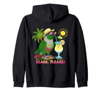Summer Green Cheeked Conure Beach Please Occhiali da sole Birb Felpa con Cappuccio