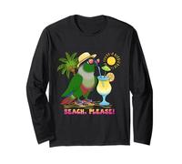 Summer Green Cheeked Conure Beach Please Occhiali da sole Birb Maglia a Manica