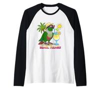 Summer Green Cheeked Conure Beach Please Occhiali da sole Birb Maglia con Maniche Raglan