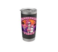 Summer Halloween Skeleton Costume, Spooky Summerween Graphic Bicchiere termico in acciaio inox doppia parete