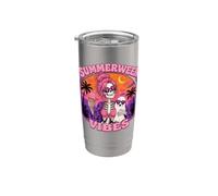 Summer Halloween Skeleton Costume, Spooky Summerween Graphic Bicchiere termico in acciaio inox doppia parete