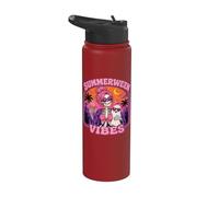 Summer Halloween Skeleton Costume, Spooky Summerween Graphic Stainless Steel Insulated Water Bottle