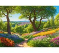 Summer Hillside 4000 Piece Jigsaw Puzzles for Adults, Colourful, Challenging & Brainteasing Adult puzzles 4000 Pieces Flowers, Fun jigsaws for The Whole Family 56x34 inch
