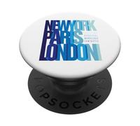 Summer Holiday Travel Lovers Shirts, New York Paris London PopSockets PopGrip Adesivo