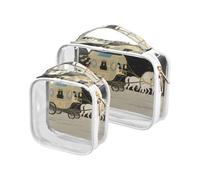 Summer Horse Moon Borsa da toilette trasparente approvata TSA borsa per il trucco trasparente piccola essenziale da viaggio