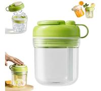 Summer Ice Cup - 3 in 1 Water Cup, Ice Cube Cups with Lid & Molds, Squeeze Ices Bottle with Handle for Coffee, Juice, Smoothie, Freezer, Travel, Gym & Home Use (Green,550ml)