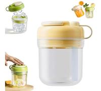 Summer Ice Cup - 3 in 1 Water Cup, Ice Cube Cups with Lid & Molds, Squeeze Ices Bottle with Handle for Coffee, Juice, Smoothie, Freezer, Travel, Gym & Home Use (Beige,380ml)