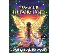 Summer in Fairyland Coloring Book for Adults: 58 Designs Featuring Enchanting Scenes on Black Background for Relaxation and Stress Relief