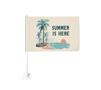 Summer Is Here - Clip per finestra per auto, 30 x 45 cm, decorazione per auto su entrambi i lati