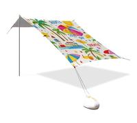 Summer Island - Baldacchino da spiaggia con protezione UPF50+, impermeabile, portatile, con borsa per il trasporto, per cortile, prato, parco Sombra per Playa, colore: Bianco