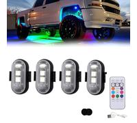 Summer LED Lights for Car, LED Anti-collision Lights, Remote Control Strobe Light,Wireless Interior Leds, LED Aircraft Strobe Lights, Rgb Car LED Light for Summer, LED Anti Collision Lights (4 PCS)