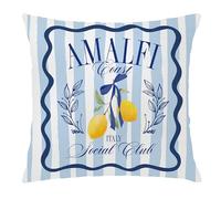 Summer Lemon Coastal Coastal Amalfi Coast Party Decorations, Mediterranean Coastal Fodera per Cuscino Decorative Federe Cuscini Traspirante Fodere Cuscini per Divano Giardino Camera 45X45Cm
