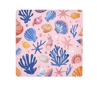 Summer Marine Colorful Seashells Camera Wrap Cloth, Squares Magic autoadesivo panno per obiettivo fotocamera antigraffio protezione lente trucco Wrap Cloth Bag 35,1 x 35,1 cm, Multicolore,