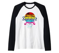 Summer Miami Beach Sunset Tee Shirts, I Love Miami, Miami Maglia con Maniche Raglan