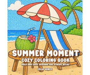 Summer Moment Cozy Coloring Book: Bold and Easy Designs for Stress Relief