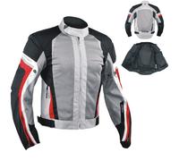Summer Motorbike Mesh Sport RaceTouring CE Armored Jacket Motorcycle Grey-Red L