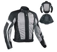 Giacca Moto estiva Tessuto Rete Mesh Traspirante Protezioni CE Omologate Grigio