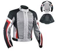 Summer Motorbike Mesh Sport Racing Touring CE Armored Jacket Motorcycle Grey Red