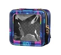 Summer Neon Boat Coconut Tree Cute Travel Makeup Bag Clear Borse da viaggio per articoli da toeletta Custodia cosmetica da viaggio per volare