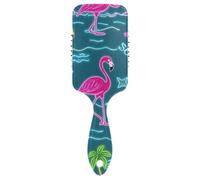 Summer Neon Flamingo Coconut Tree Spazzola per capelli lisci blu ricci Progettato massaggio del cuoio capelluto per capelli lisci con manico ergonomico cepillo para cabello de mujer