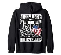 Summer Nights And Dirt Track Lights Corse Felpa con Cappuccio