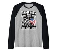 Summer Nights And Dirt Track Lights Corse Maglia con Maniche Raglan
