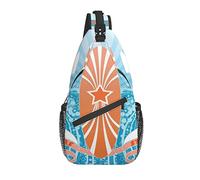 Summer Ocean Skateboard Shark Blue Cross Chest Bag Zaino diagonale con tracolla Borsa a tracolla da viaggio Escursionismo Zaini per uomo Donna