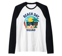 Summer Ocean Vacation Funny Beach Day Squad Maglia con Maniche Raglan