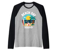 Summer Ocean Vacation Funny Beach Day Squad Maglia con Maniche Raglan
