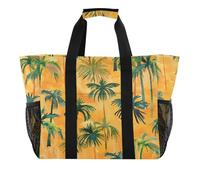 Summer Orange Tropical Trees Utility Bags And Totes Pieghevole Impermeabile Tela Grande Borsa da Spiaggia, alberi tropicali arancioni estivi, 1 size, Moda