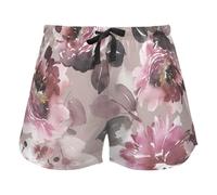 Summer Pattern Watercolor Flowers Womens Pajama Bottoms, Workout Pantaloncini con Pockets for Gym Sport, XXL