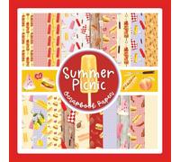 Summer Picnic Scrapbook Paper: Barbecue Cookout Pattern Craft Paper Pad For Scrapbooking, Mixed Media, Decoupage, Junk Journals & Paper Crafts; 8.5 x 8.5"