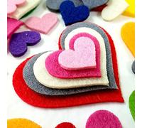 Summer-Ray 1 Ounce Mixed Lasercut Felt Hearts Assorted Colours and Sizes