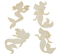 Summer-Ray, 20 sagome in legno a forma di sirena con laser, per fai da te, decorazione per la casa, decorazione artistica per la stanza