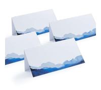 Summer-Ray - 48 segnaposto ad acquerello, colore blu navy, segnaposto per tavolo da matrimonio (lato singolo)
