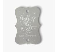 Summer-Ray, 50 etichette luminose per matrimonio con scritta "Light up The Night & Let Love" (argento luccicante)