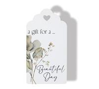 Summer-Ray 50 etichette regalo botaniche - Etichette smerlate con cuore ritagliato per imballaggi, bomboniere e occasioni speciali