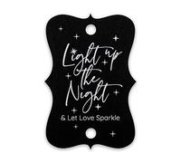 Summer-Ray, 50 targhette luminose per matrimonio, con scritta "Light up The Night & Let Love" (nero opaco)