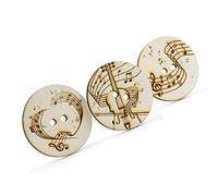 Summer-Ray.com 30 bottoni in legno incisi con note musicali da 60 mm, per cucito fai da te