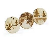 Summer-Ray.com 30 bottoni in legno incisi da 60 mm, per cucito, fai da te