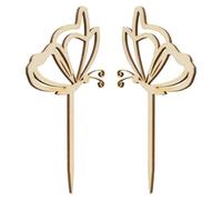 Summer-Ray, decorazioni per cupcake a forma di farfalla, in legno, 50 pezzi Design I