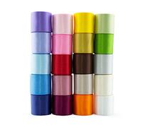 Summer-Ray Nastro di raso double face, 40 m x 2 m, 25 mm, 20 colori misti