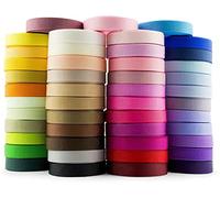 Summer-Ray - Nastro grosgrain da 10 mm, 47 x 2,7 m, colori vivaci e pastello