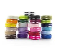 Summer-Ray - Nastro in grosgrain, 9 mm, con bordo per punto da 9 m, 25 colori, confezione da 3 metri per colore