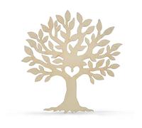 Summer-Ray Set di 2 sagome in legno per albero genealogico, 20 cm, taglio laser, con incisione "Love Grows Here", compensato da 3 mm, decorazione rustica per la casa, artigianato fai da te o