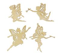 Summer-Ray Set di 20 sagome a forma di fata tagliata al laser, in compensato spesso 2,5 mm, decorazioni incantate, ornamenti da appendere e decorazioni fai da te