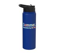 Summer Remembering My Why Funny Inspirational Quote Vacation Stainless Steel Insulated Water Bottle