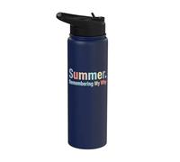 Summer Remembering My Why Funny Inspirational Quote Vacation Stainless Steel Insulated Water Bottle