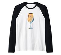 Summer Sand Beach Bicchiere di Vino con Oceano Maglia con Maniche Raglan